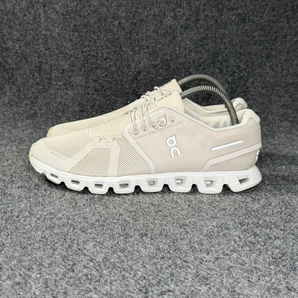 On Running Cloud 5 Shoes Women's 9.5 Pearl White Cream Athletic Training Sneaker - Picture 4 of 12